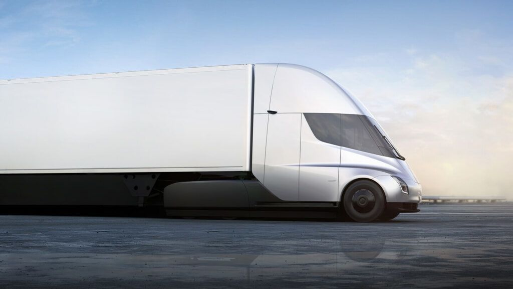 Tesla's new Semi electric truck, slated for release in 2020. 