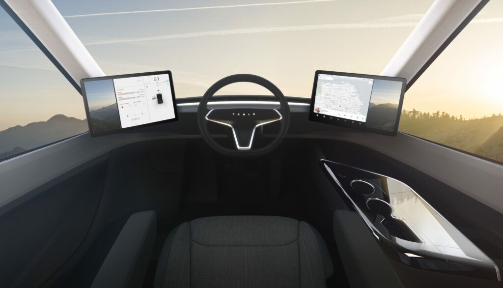 The inside of Tesla's new Semi electric truck.