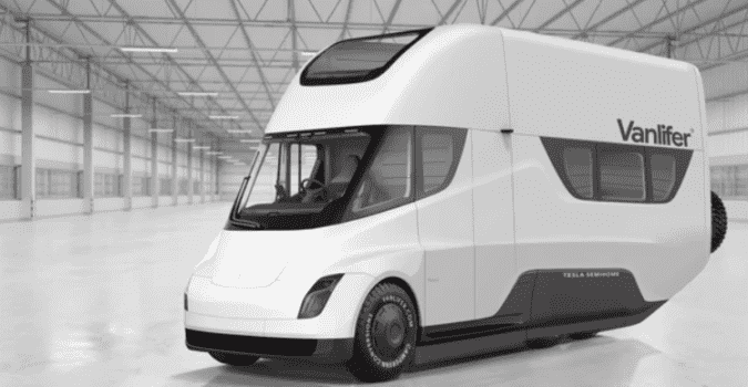 Tesla's new Semi electric truck, slated for release in 2020.