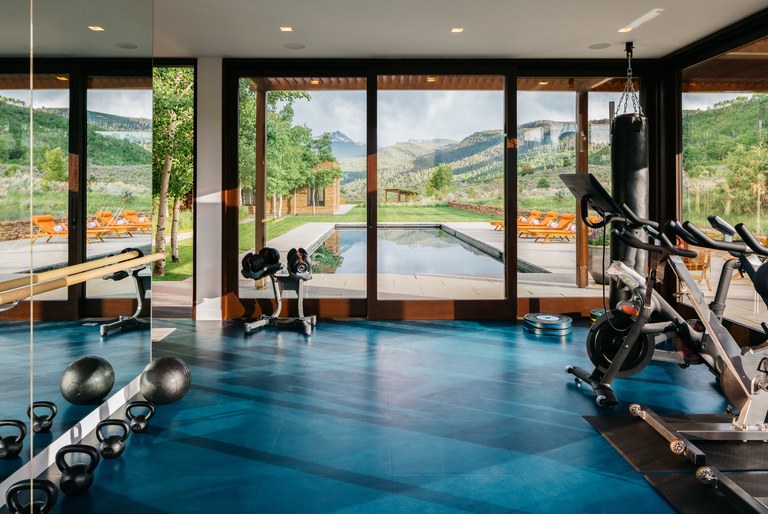 A personal gym inside Selldorf Architects' "Walden House"