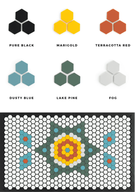 The soon-to-be available tile colors for the Tile Mat