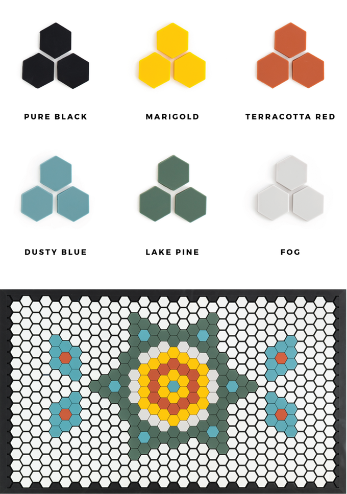 The soon-to-be available tile colors for the Tile Mat