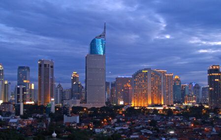 Jakarta skyline at dusk