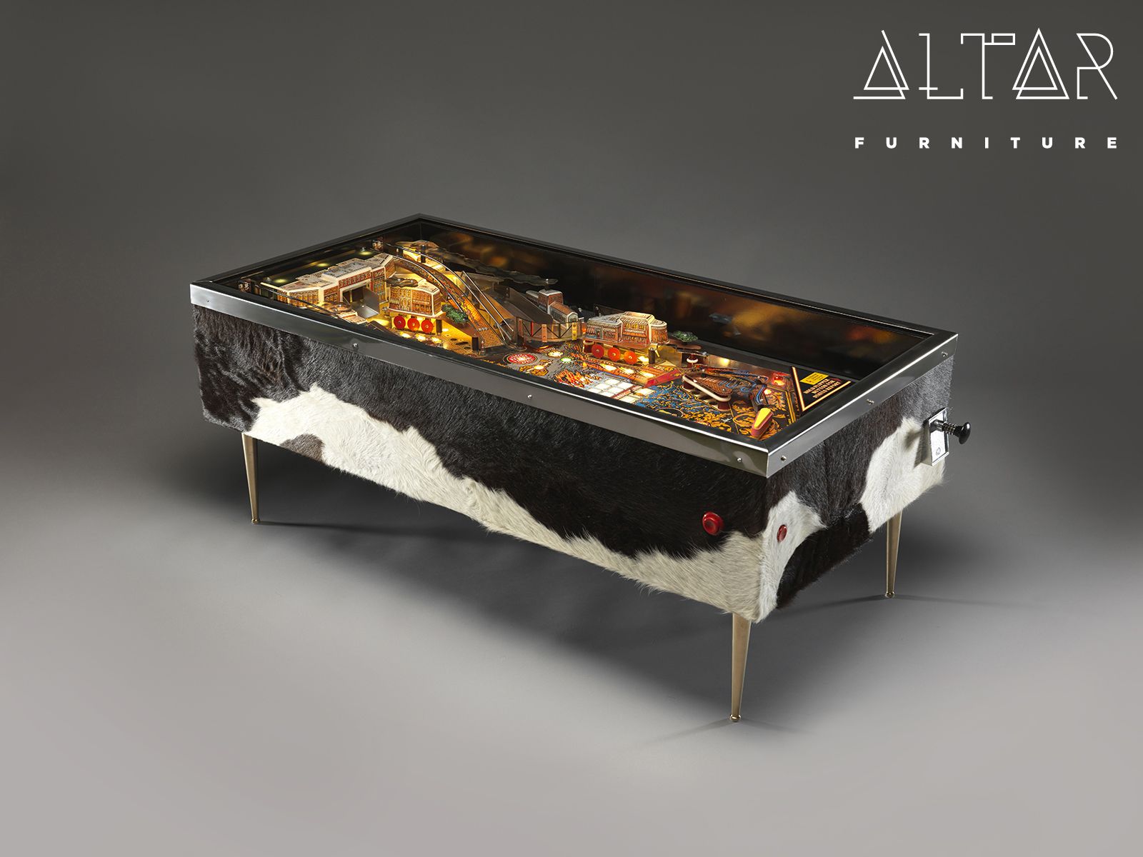 altar furniture cowboy pinball coffee table