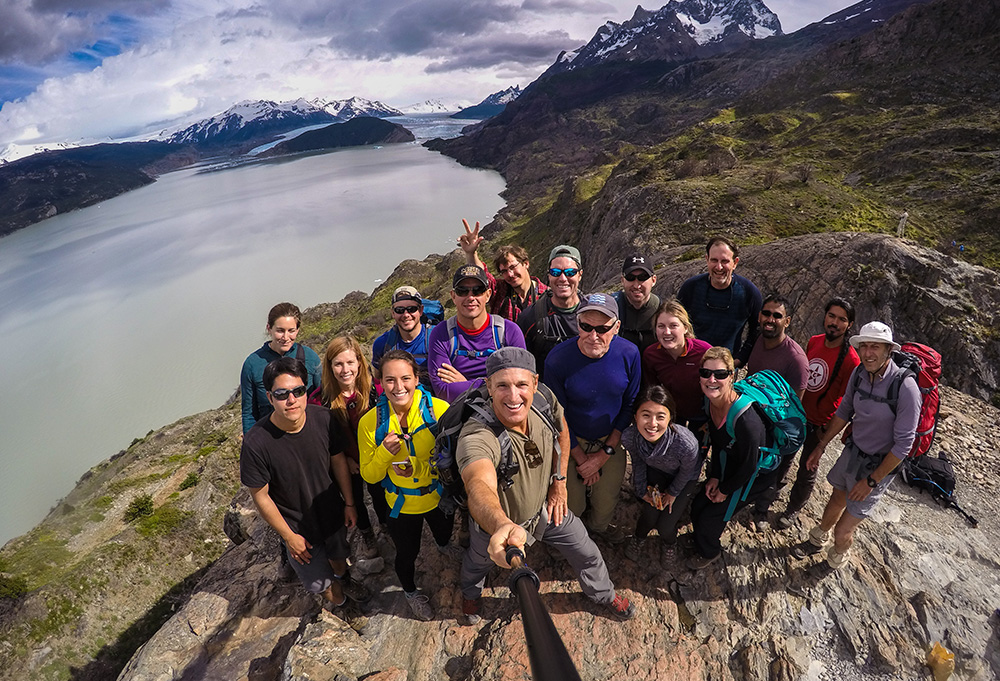 A Patagonia EcoCamp group explores Chile's Torres del Paine National Park