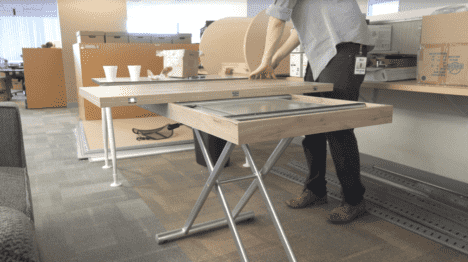 Rotating and unfolding the Alzare's expandable tabletop
