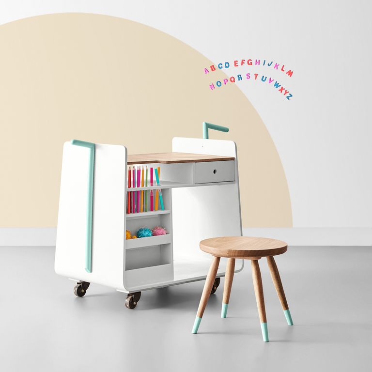 Swoon's Hunter Craft Trolley, as featured in the company's new "Little Creatives" kids furniture collection.