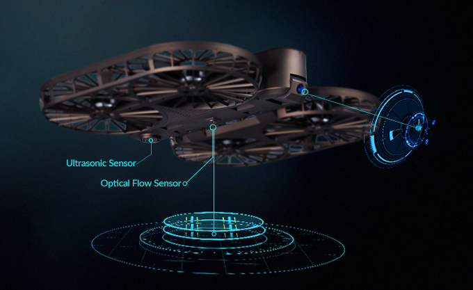 Graphic unpacking the Moment Drone's technical specs.