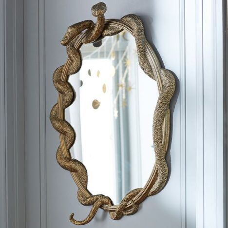 The Nagini Mirror featured in Pottery Barn Teen's new "Fantastic Beasts" furniture collection.