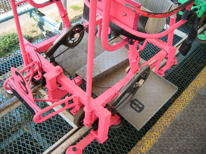 Shots of the Washuzan Highland amusement park's terrifying new SkyCycle roller coaster.