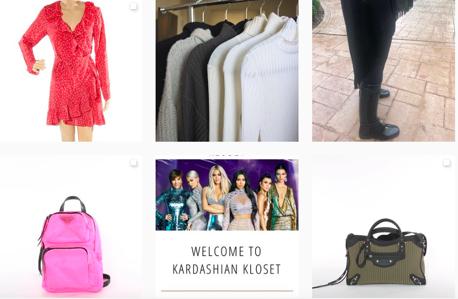 Screenshot of the new Kardashian Kloset Instagram page.