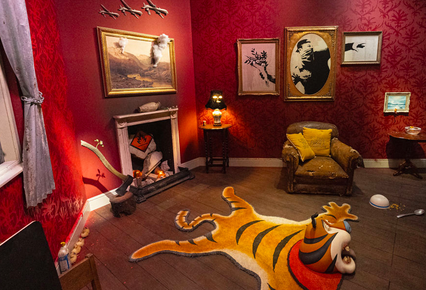 Pictures from Banksy's new Gross Domestic Product homeware store in London