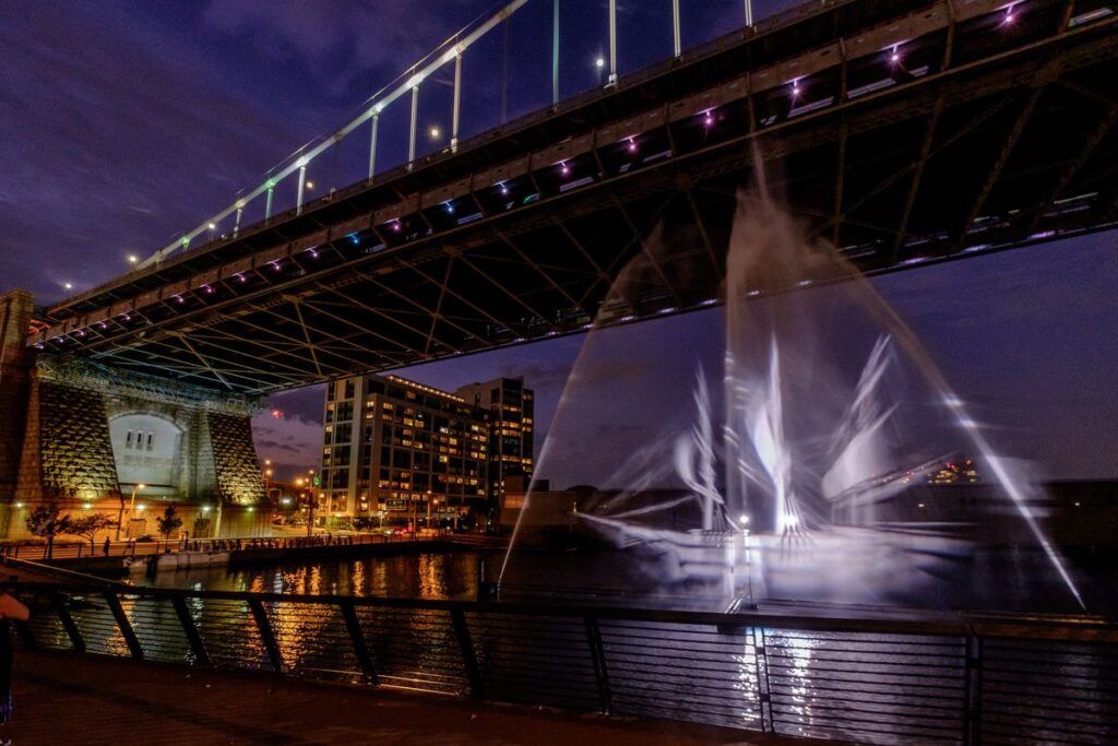 Thew new "Ghost Ship" art installation in Philadelphia, designed by Biangle Studio in collaboration with Ryan Strand Greenberg