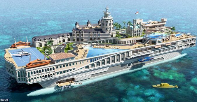 Shot of the luxurious new "Streets of Monaco" Superyacht