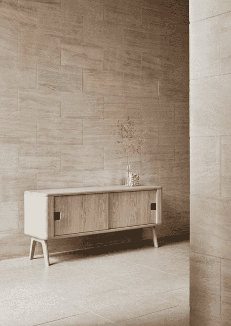 A cabinet featured in the sustainable new Sage furniture collection. Designed by Benchmark in collaboration with the Rockwell Group